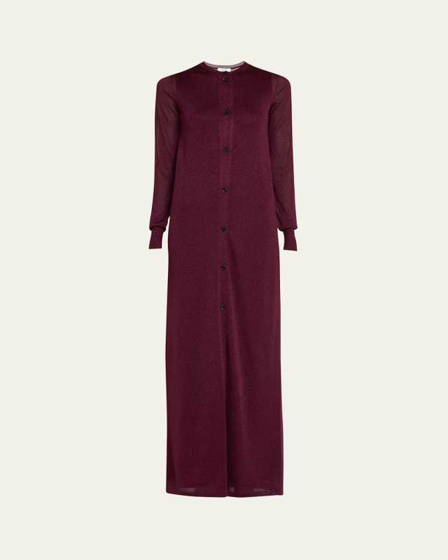 Long Lurex Knit Cardigan